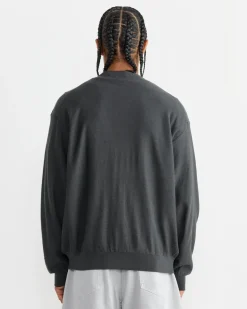 Relaxed Twisted Cardigan in Carbon