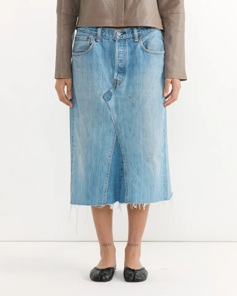 Reworked Vintage Skirt in Vintage Indigo