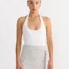 Rib Halter Top in White