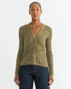 Ribbed Cardigan in Pink