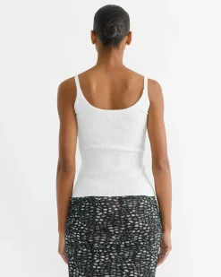 Ribbed Knit Tank in White