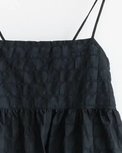 Ripple Finish Strap Dress in Black