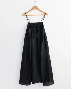 Ripple Finish Strap Dress in Black