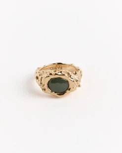 Roca Eye Ring in Gold/Jade