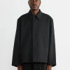 Rohe Jacket in Wool Twill Black