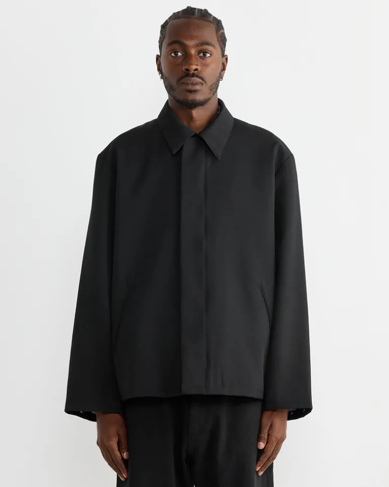 Rohe Jacket in Wool Twill Black