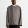 Rohe Jacket in Wool Twill Taupe