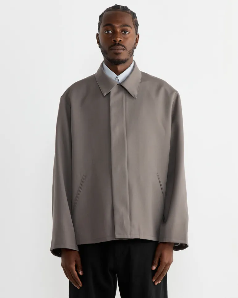 Rohe Jacket in Wool Twill Taupe