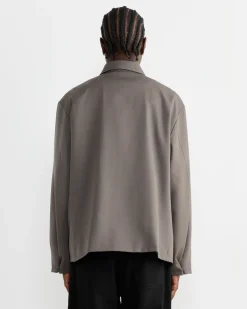 Rohe Jacket in Wool Twill Taupe