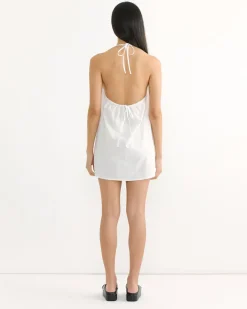 Round Halter Dress in White