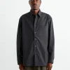 Routine Shirt in Organic Poplin Black