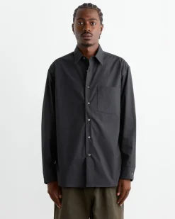Routine Shirt in Organic Poplin Black
