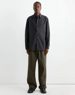 Routine Shirt in Organic Poplin Black