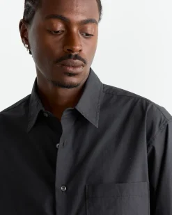 Routine Shirt in Organic Poplin Black