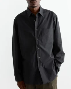 Routine Shirt in Organic Poplin Black