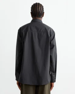 Routine Shirt in Organic Poplin Black
