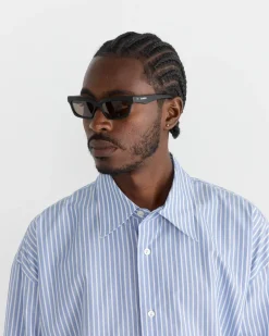 Salon Sunglasses in Matt Black/Silver/Grey
