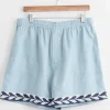 Seedling Stripe Short in White Blue