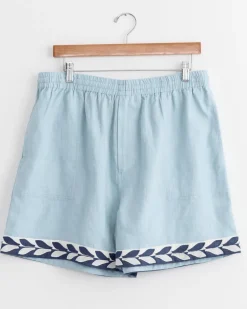 Seedling Stripe Short in White Blue