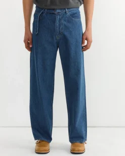 Selvedge Denim Belted Pant in Indigo