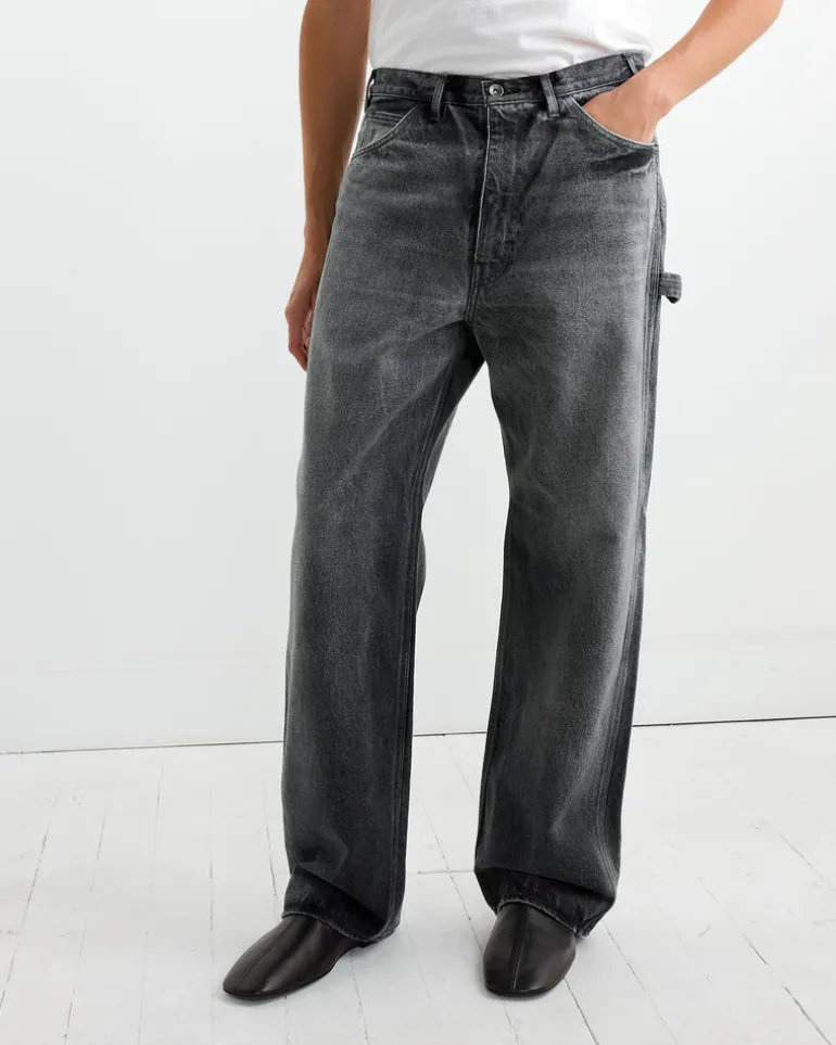 Selvedge Denim Painter Pant in Faded Black