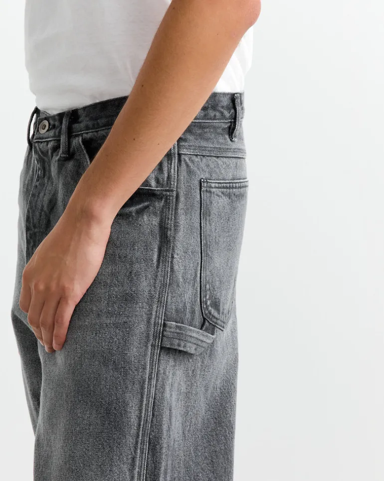 Selvedge Denim Painter Pant in Faded Black