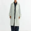Semi Sheer Trench Coat in Light Green