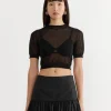 Sheer Cropped Knit in Black