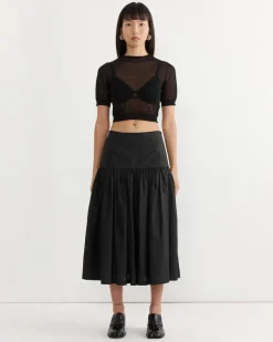 Sheer Cropped Knit in Black