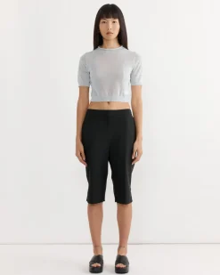 Sheer Cropped Knit in Blue