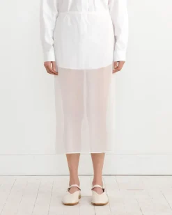 Sheer Maxi Pencil Skirt in White