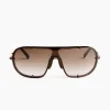 Shield Sunglasses in C3 Dark Rust/Dark Brown/Beige