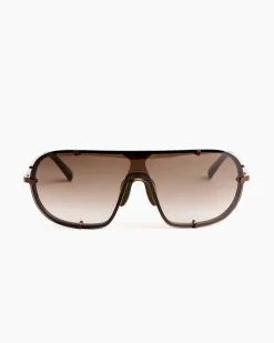 Shield Sunglasses in C3 Dark Rust/Dark Brown/Beige