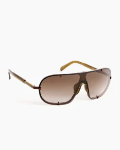 Shield Sunglasses in C3 Dark Rust/Dark Brown/Beige