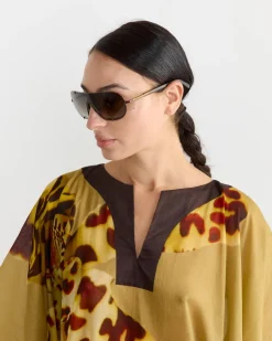 Shield Sunglasses in C3 Dark Rust/Dark Brown/Beige