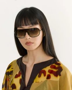 Shield Sunglasses in C2 Khaki/Green/Grey