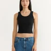 Shrunken Poppy Tank in Black