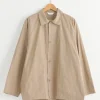 Silicone Coated Shirt Jacket in Mocha Beige