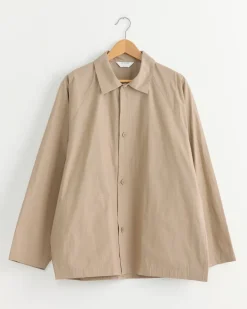 Silicone Coated Shirt Jacket in Mocha Beige