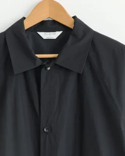 Silicone Coated Shirt Jacket in Ink Black