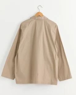 Silicone Coated Shirt Jacket in Mocha Beige