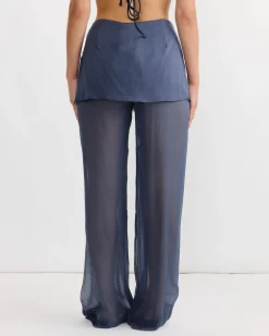 Silk Archive Pant in Navy