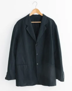 Silk Linen Jacket in Black
