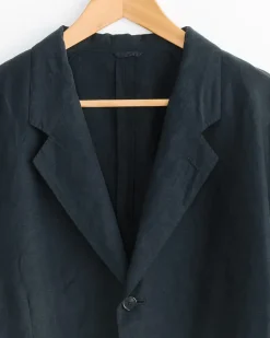 Silk Linen Jacket in Black
