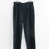 Silk Linen Trouser in Black