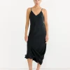 Silk Maxi Dress in Black