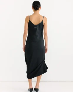 Silk Maxi Dress in Black