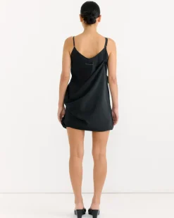 Silk Maxi Dress in Black