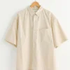 Silk Mixed Shirt in Light Beige