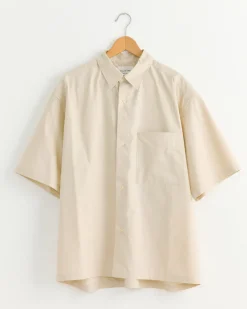 Silk Mixed Shirt in Light Beige
